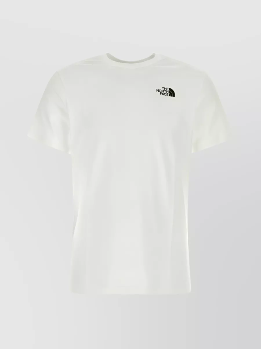 Shop The North Face Logo Print Cotton T-shirt With Round Neck In White