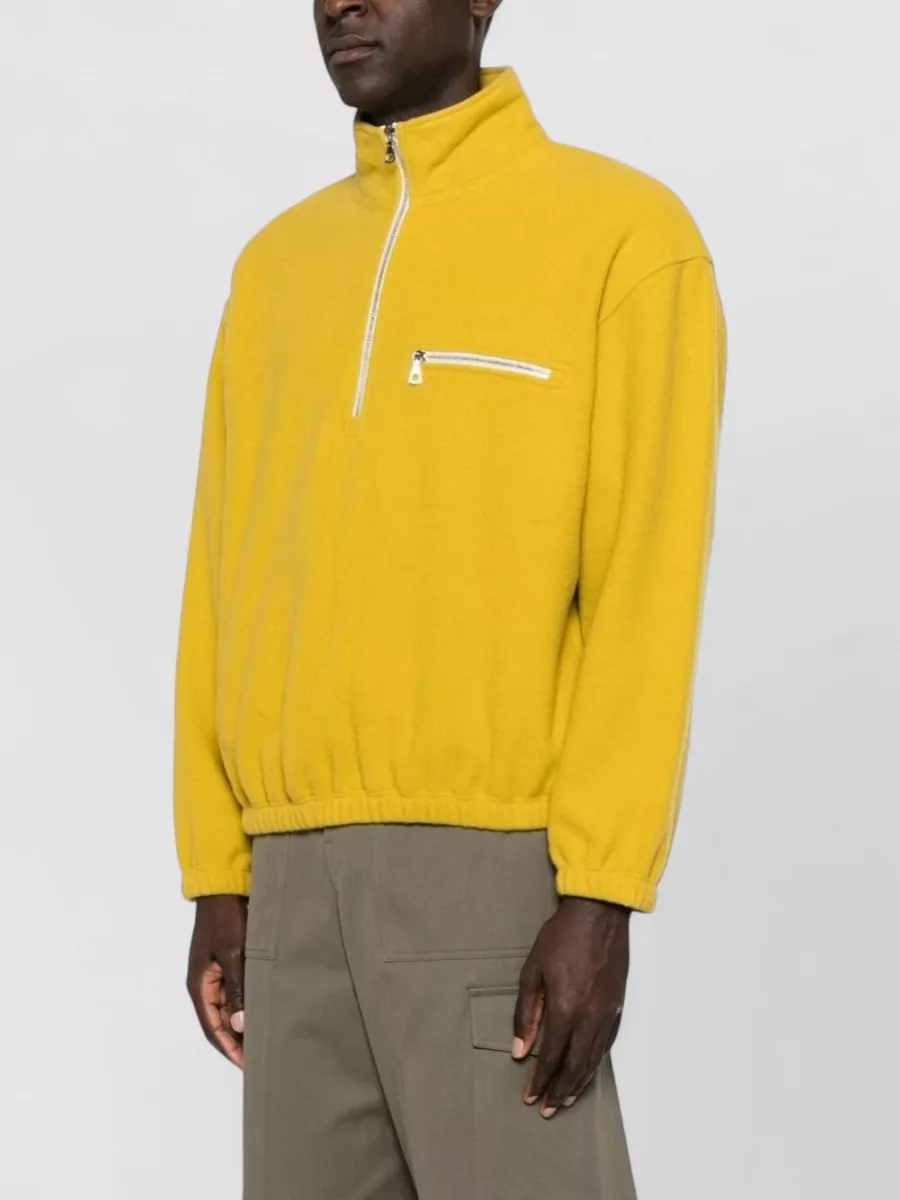 Rier Wool High-Neck Half-Zip Lightweight Jacket