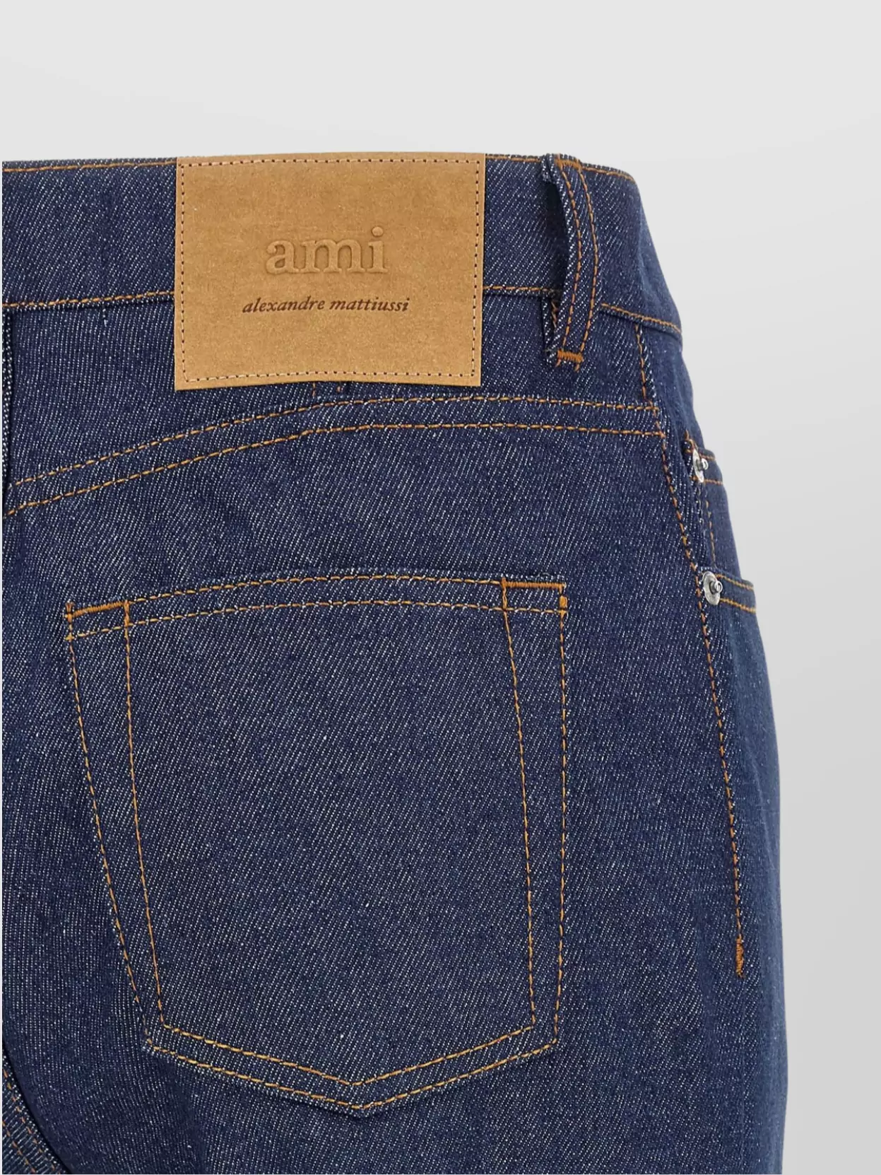 Ami Alexandre Mattiussi Wide Leg Denim Trousers Featuring Pockets In Blue