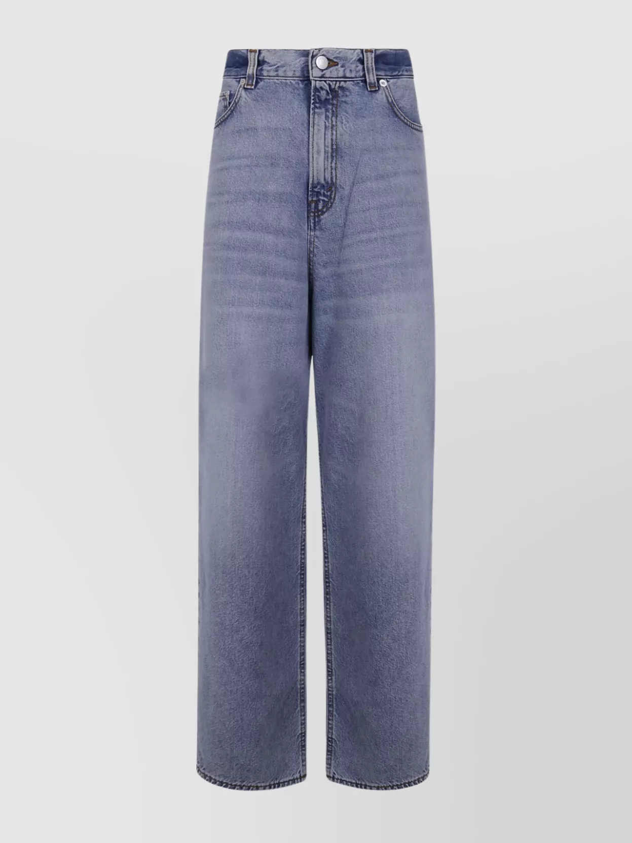 Haikure Men Wide Leg Denim Trousers In Blue