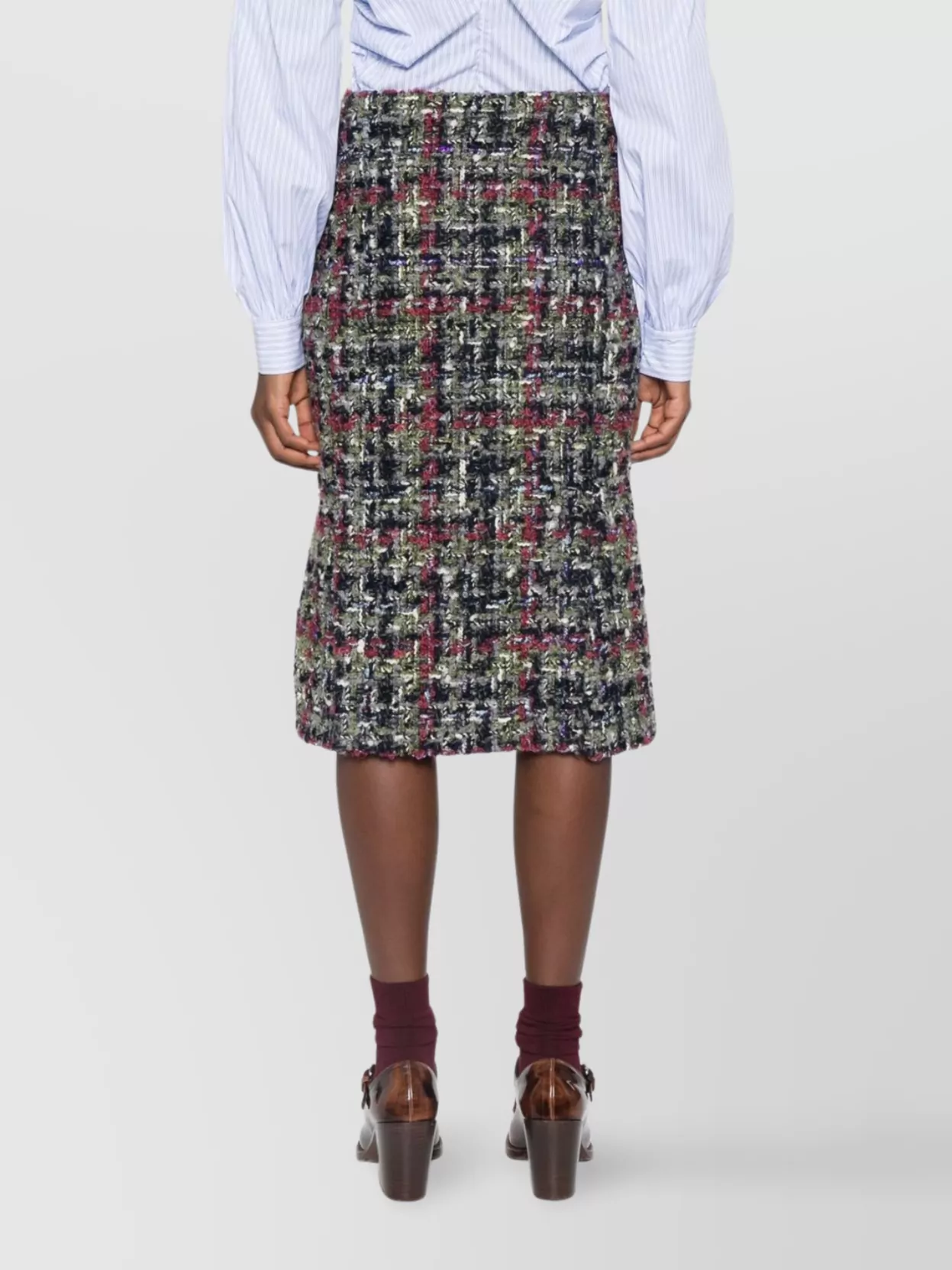 Etro Knee-Length High-Waisted Textured Fringe Skirt