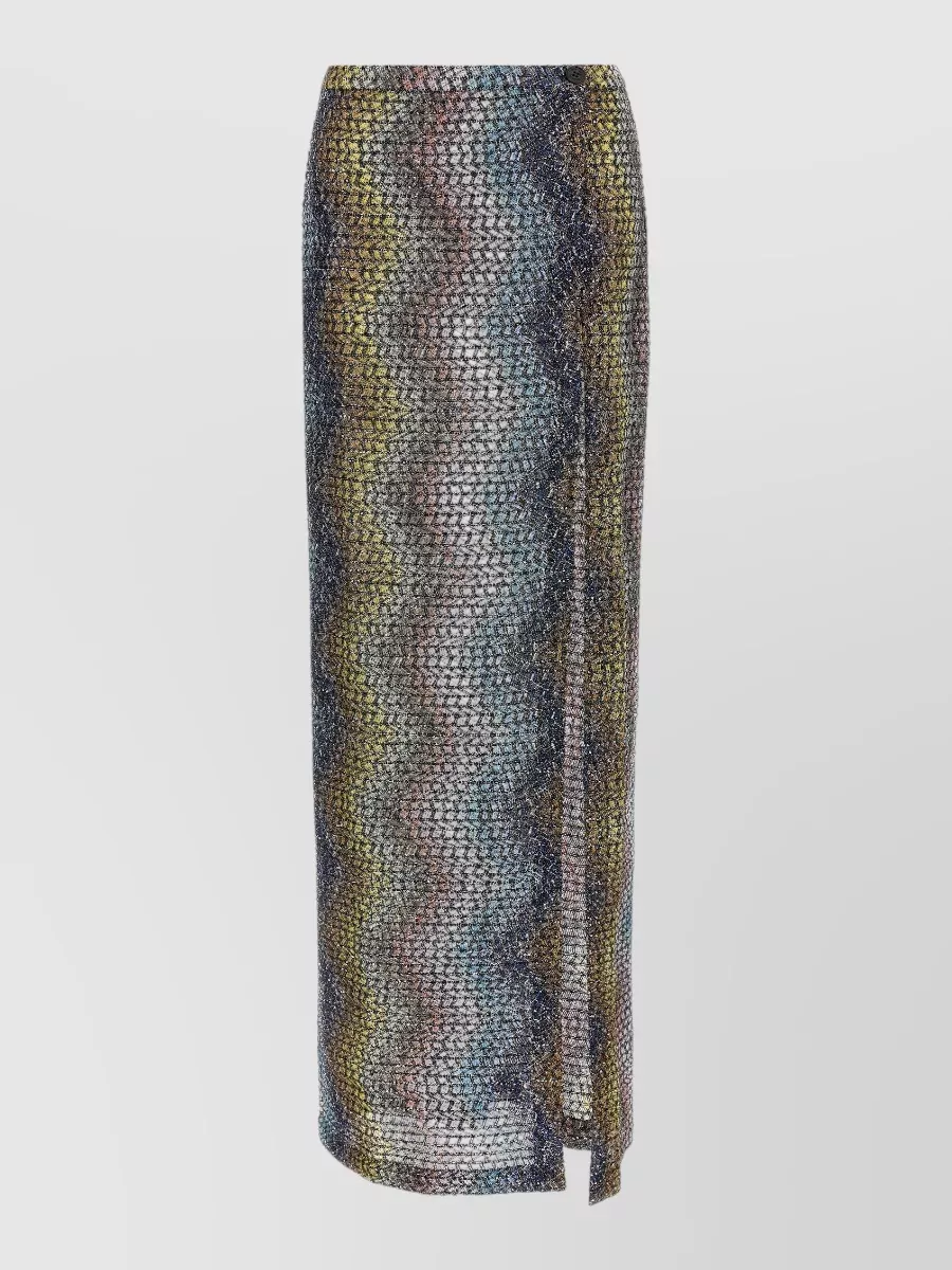 Missoni Metallic Zigzag Asymmetric Draped Skirt