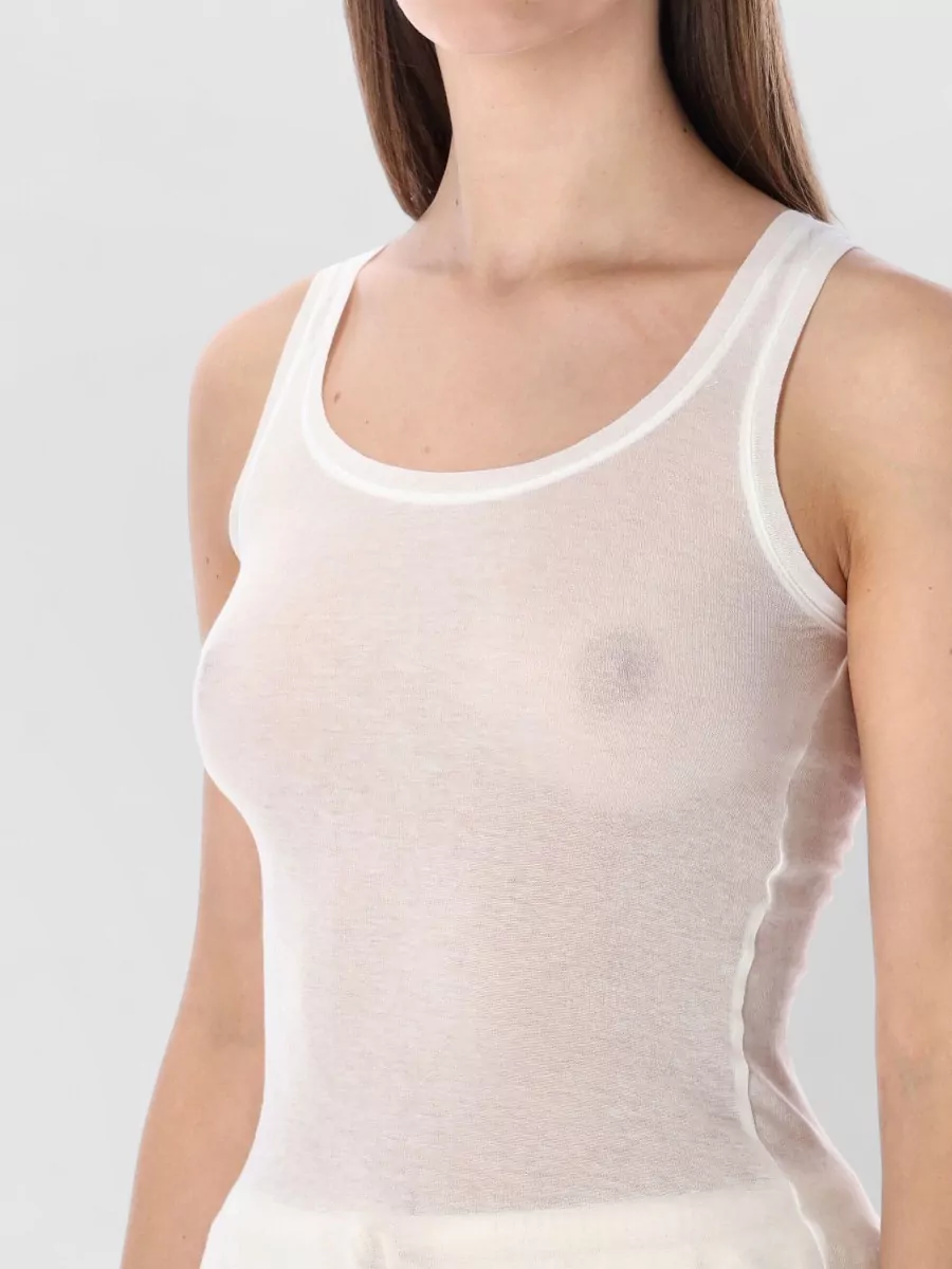 American Vintage Massachusetts Scoop Neck Ribbed Tank Top