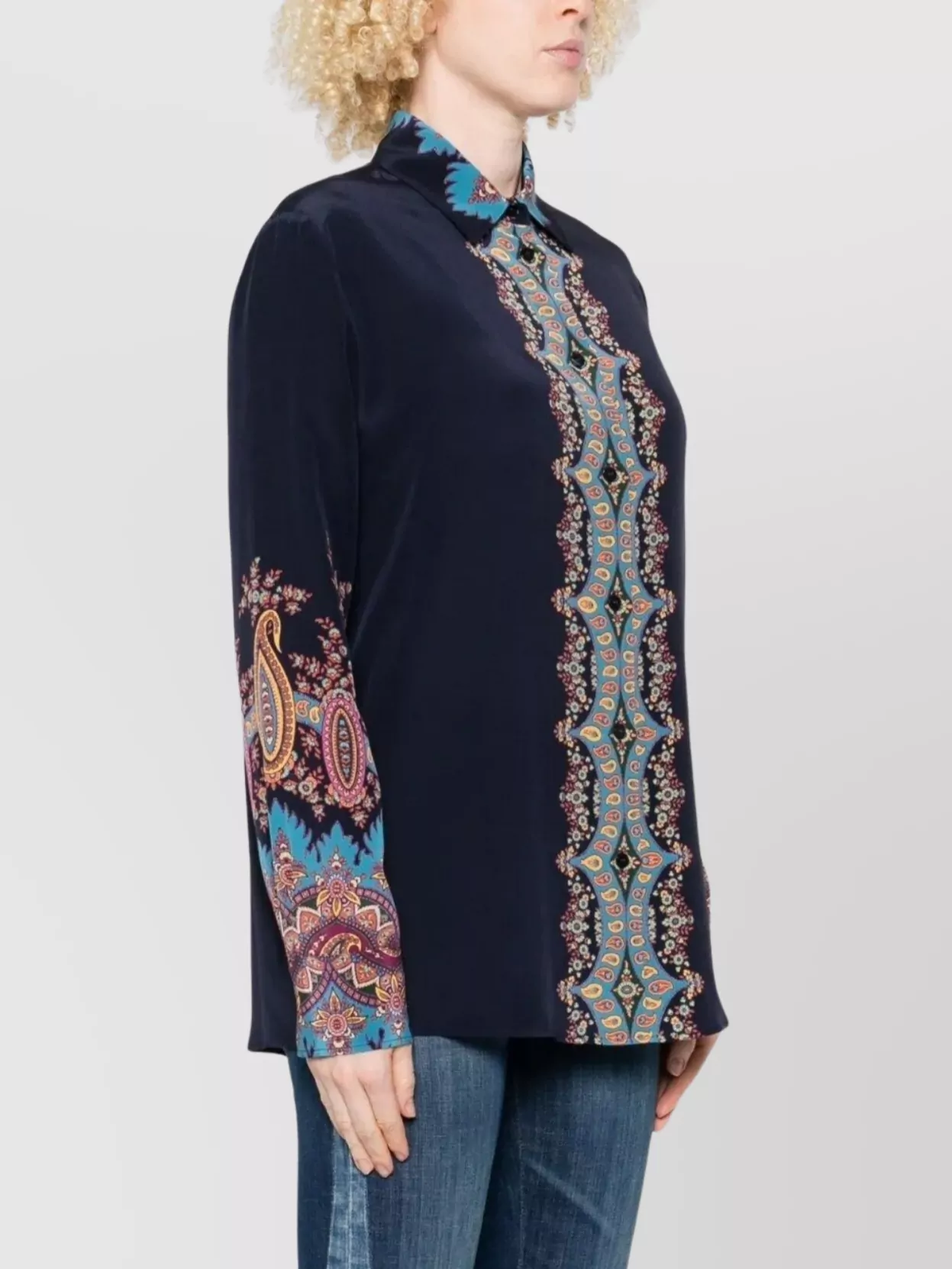 Etro Silk Shirt With Paisley Print And Collar