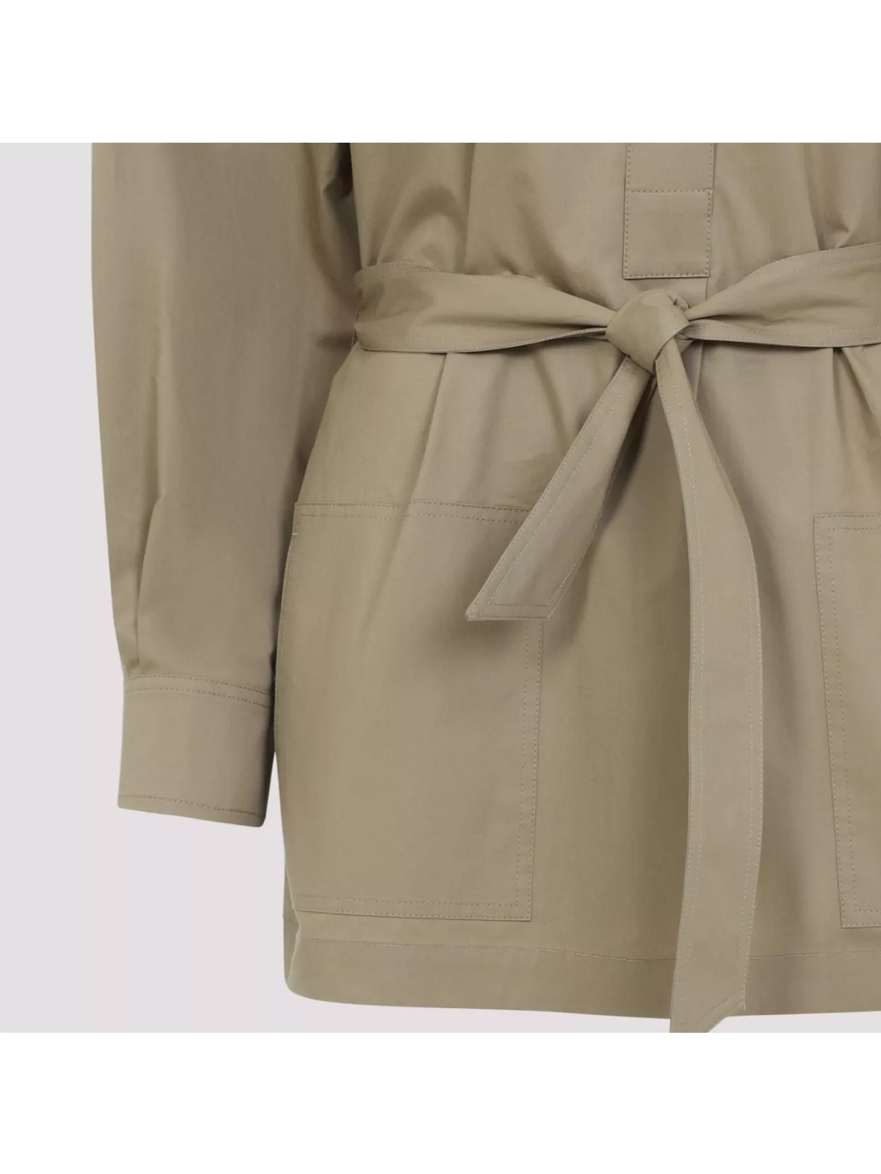 Saint Laurent Button-up Long-sleeved Shirt In Beige