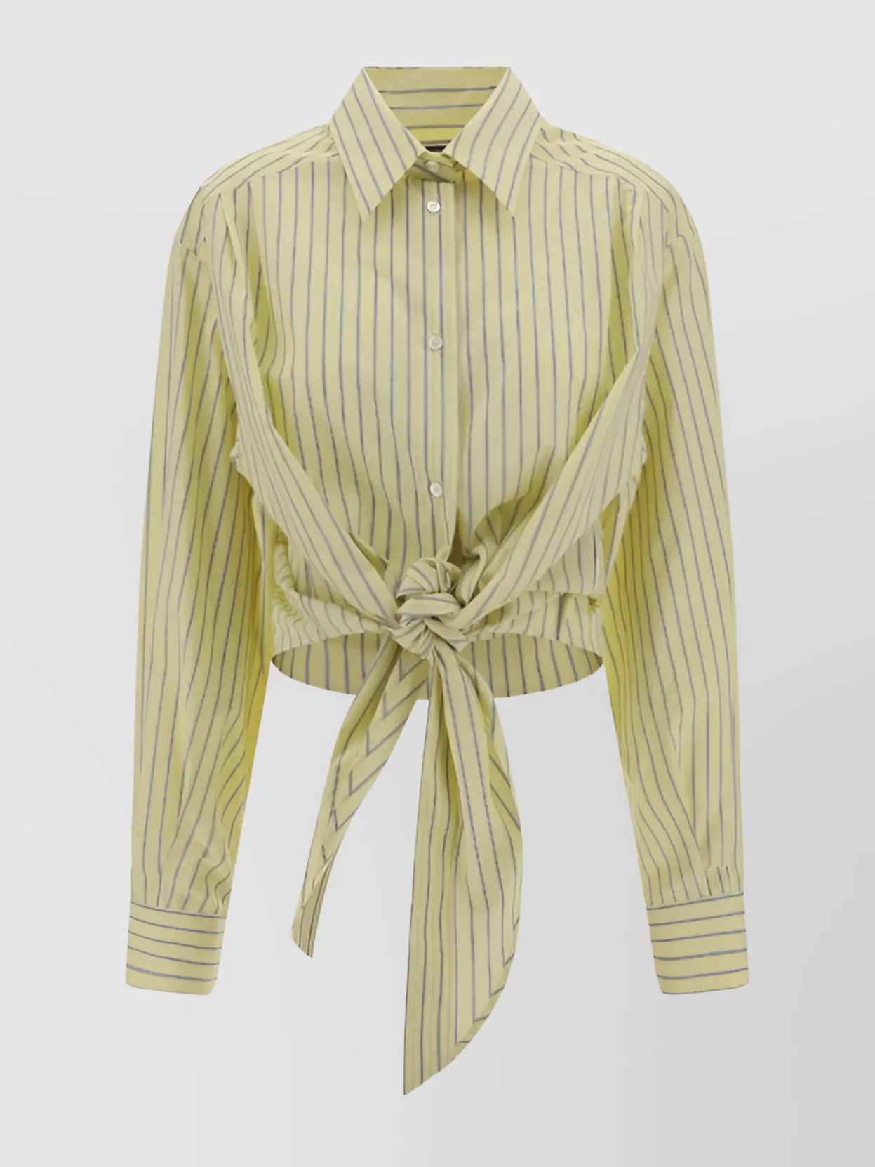 Shop Jacob Cohen Striped Asymmetrical Hem Shirt With Front Tie