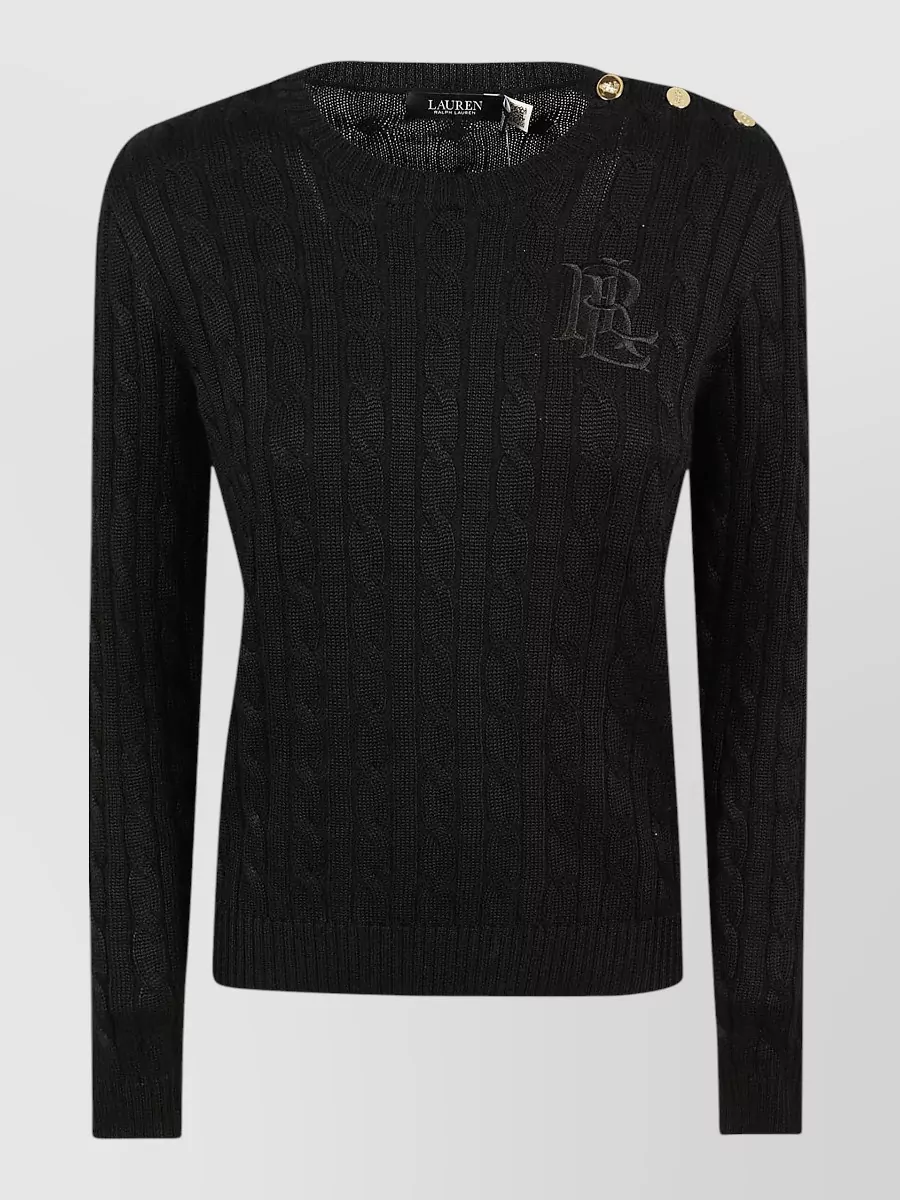 Lauren Ralph Lauren cable-knit slim-fit long-sleeve sweater