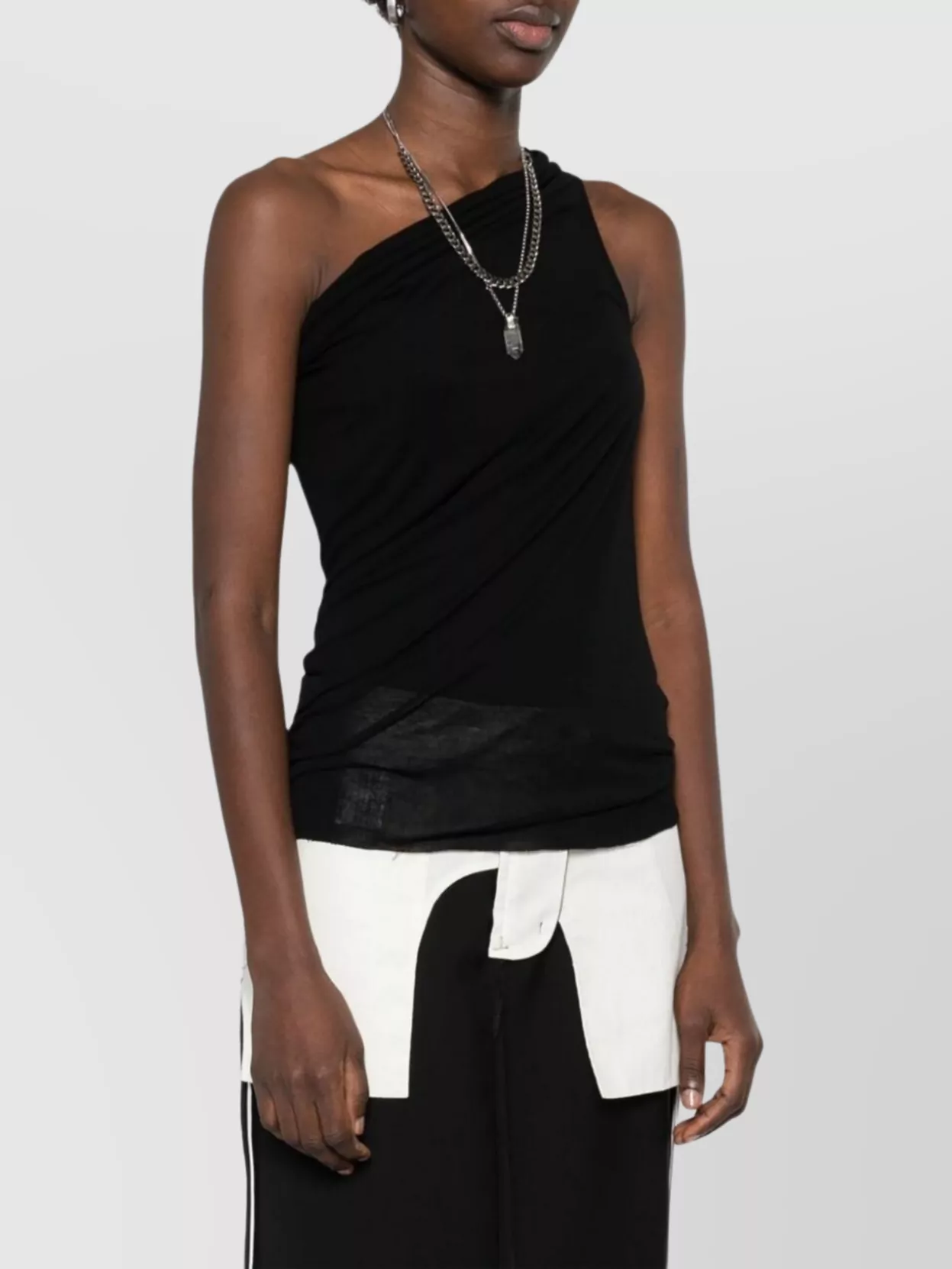 Rick Owens Athena T Asymmetrical One-Shoulder Stretch Top
