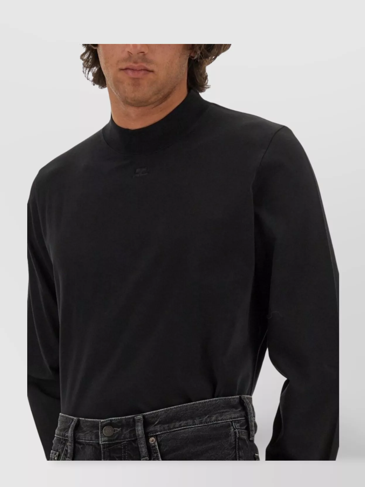 Courrèges Logo Crew Neck T-Shirt Long Sleeves