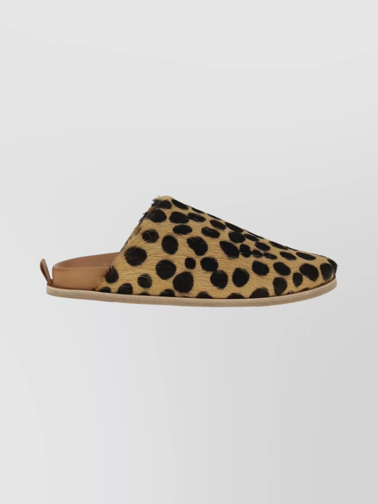 Forte Forte Animal Print Backless Pony Hair Slippers In Brown