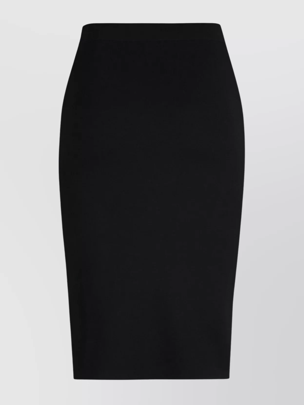 Saint Laurent High-Waisted Wool Pencil Skirt With Ribbed Edges
