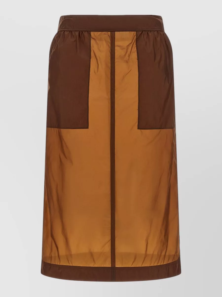 Saint Laurent nylon midi straight skirt