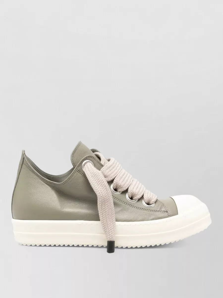 Rick Owens Leather Lace-Up Sneakers