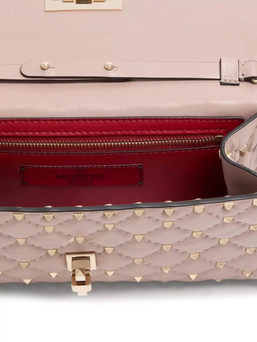 Valentino Garavani Rockstud Spike Lambskin Clutch Bag