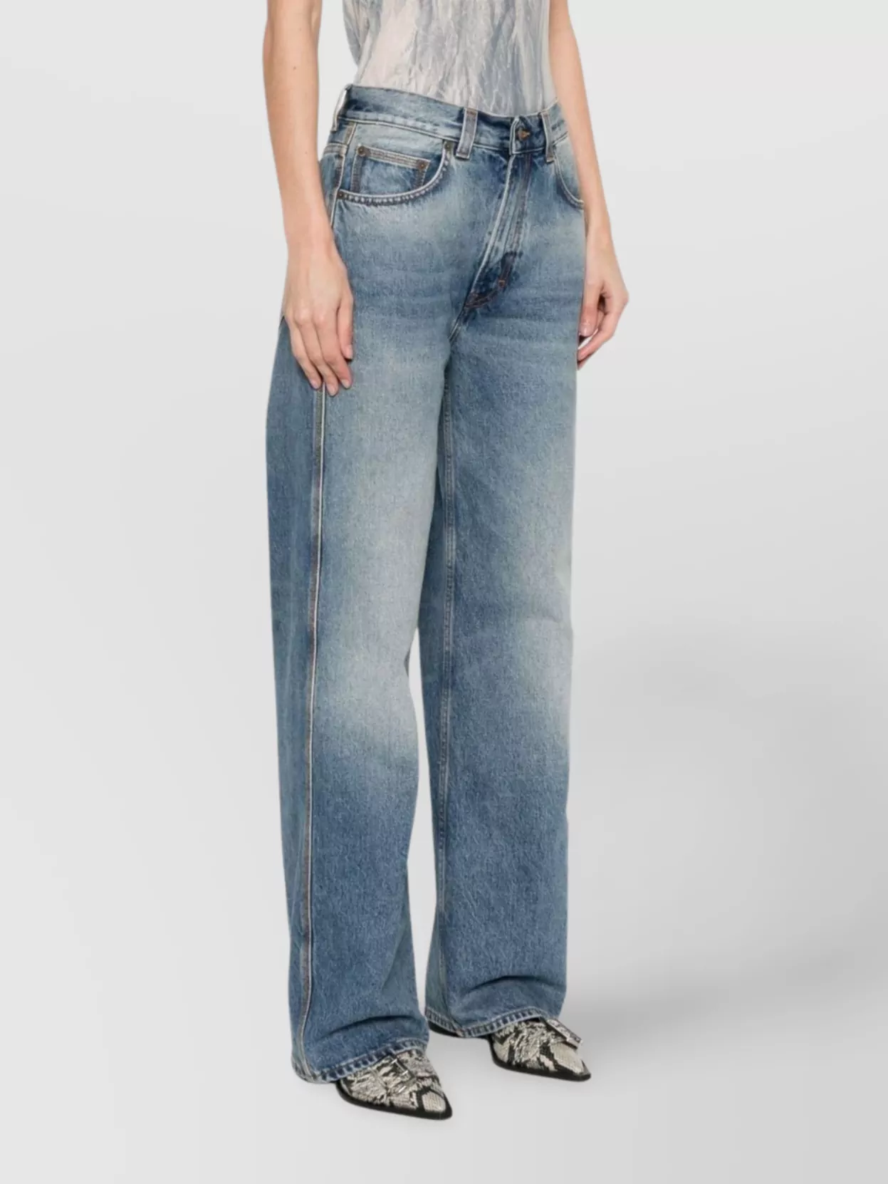 Haikure Winona Faded Effect Denim Trousers