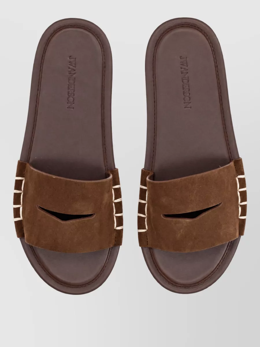 Jw Anderson Leather Flat Sandal Open Toe Detailing