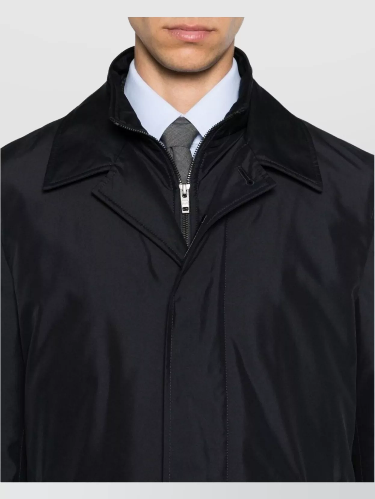 Fay Layered Long Sleeve Buttoned Waterproof Coat