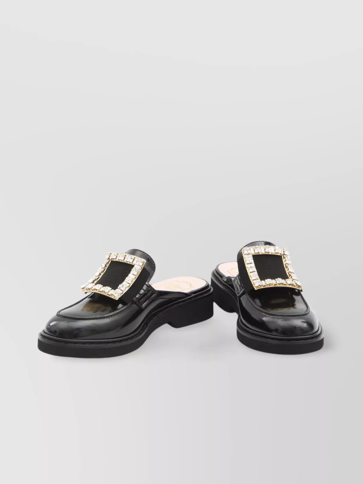 Roger Vivier Crystal buckle rangers mules | The Fashion Square