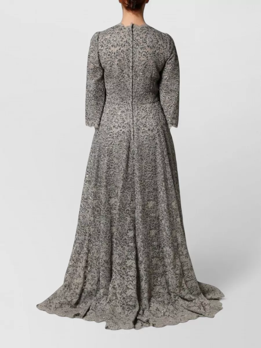 Dolce&Gabbana Cotton Lace Long-Sleeve Maxi Gown