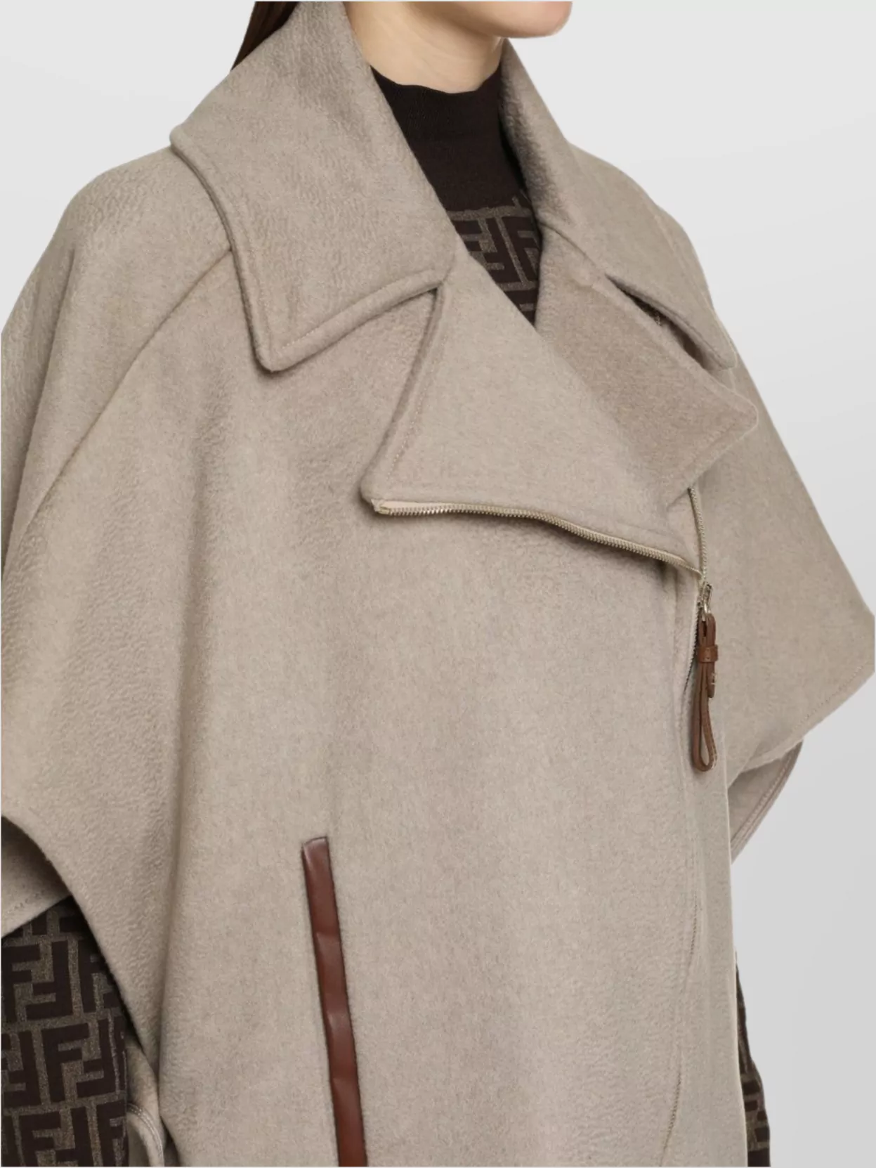 Max Mara Cashmere Cape-Coat With Wide Lapel Collar
