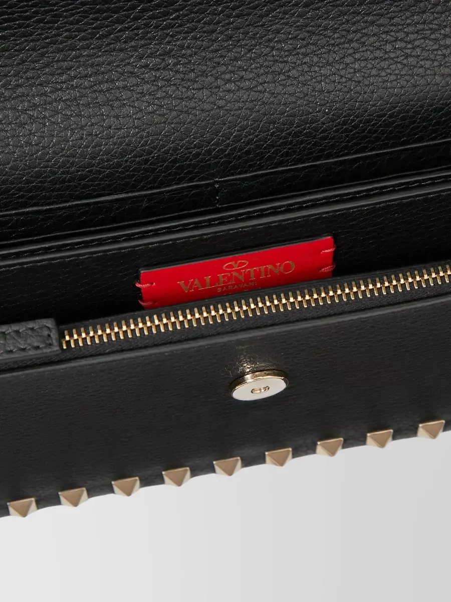 Valentino Garavani Rockstud Spike Leather Chain Wallet