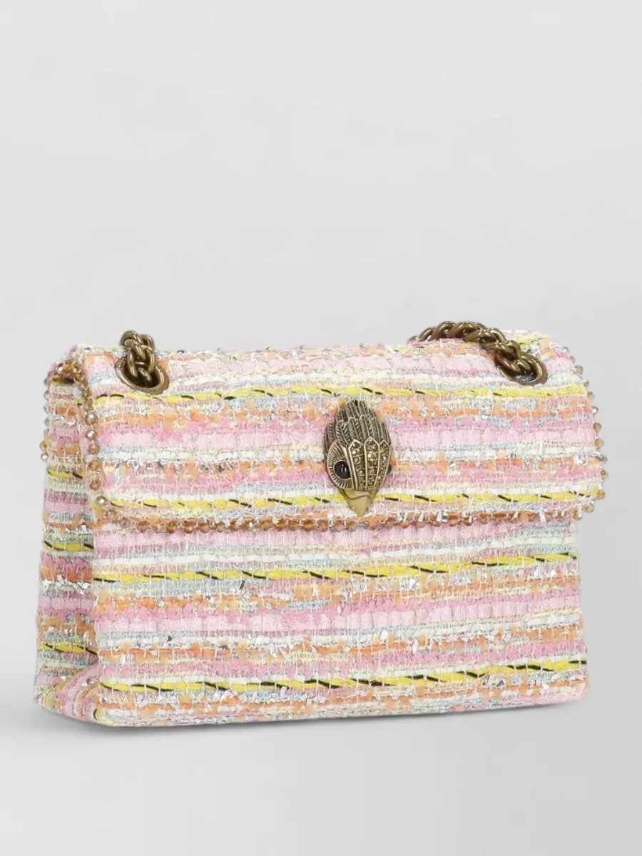 Kurt Geiger Striped Tweed Shoulder Bag