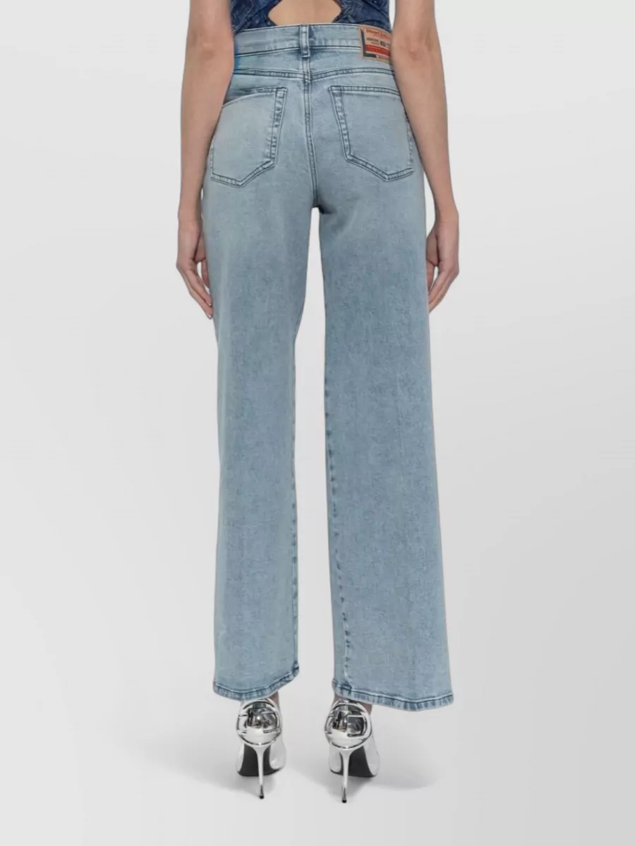 Diesel Wide Leg Trousers Belt Loops Five Pockets