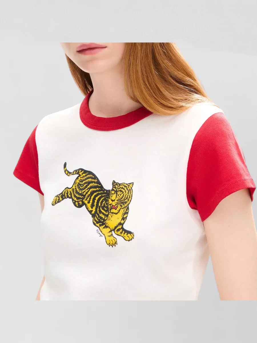 Kenzo Cropped Cotton Printed T-Shirt