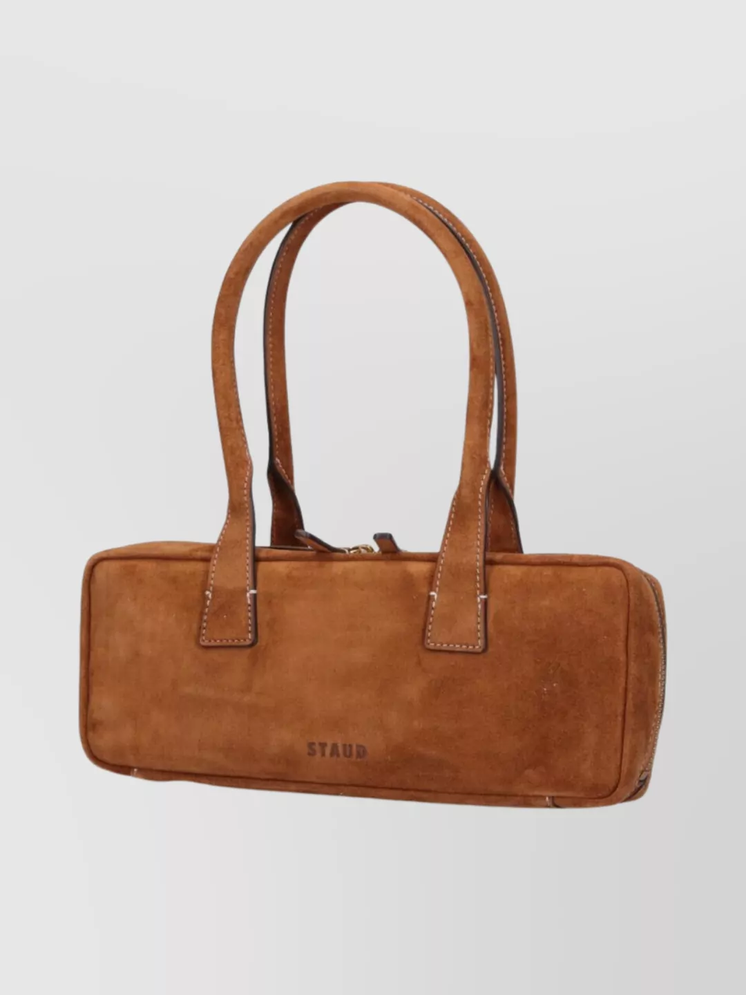 Staud Rectangular Suede Shoulder Bag With Double Handles