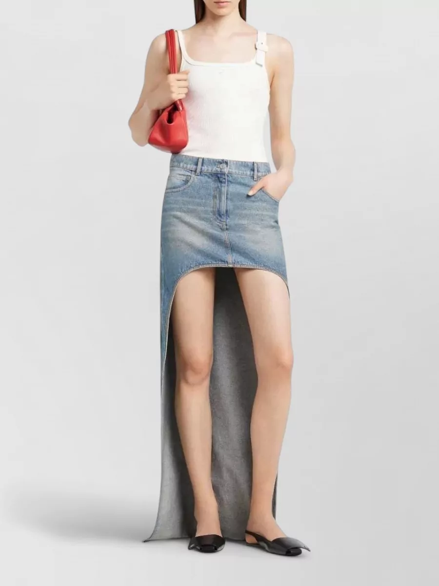 Courrèges Ribbed Sleeveless Square Neck Tank Top