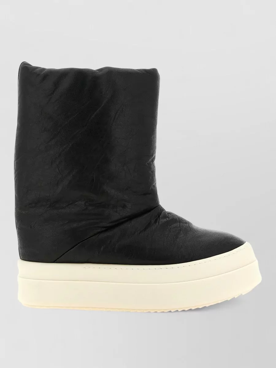 Rick Owens Leather Mega Bumper Lunar Hi-Top Sneakers