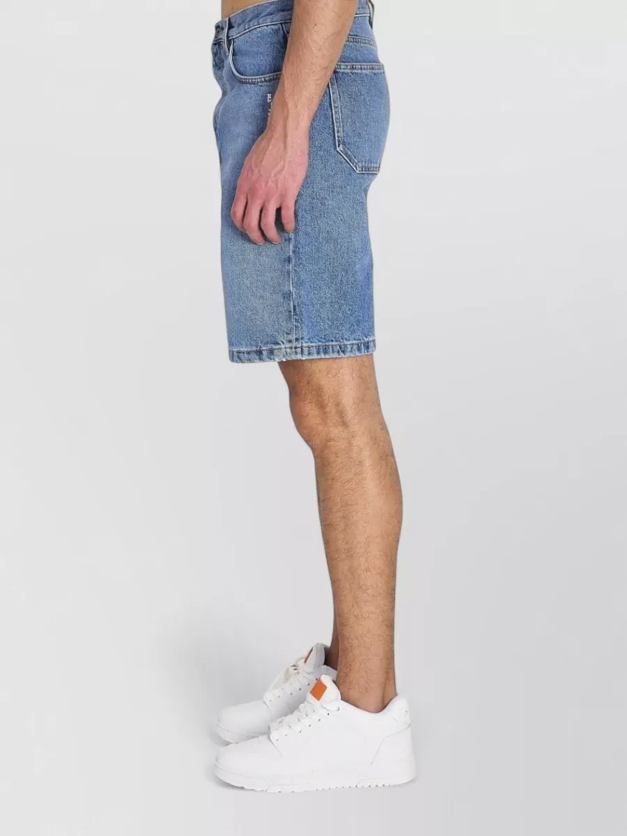 Off-White Half Arrows Denim Shorts Mid Rise