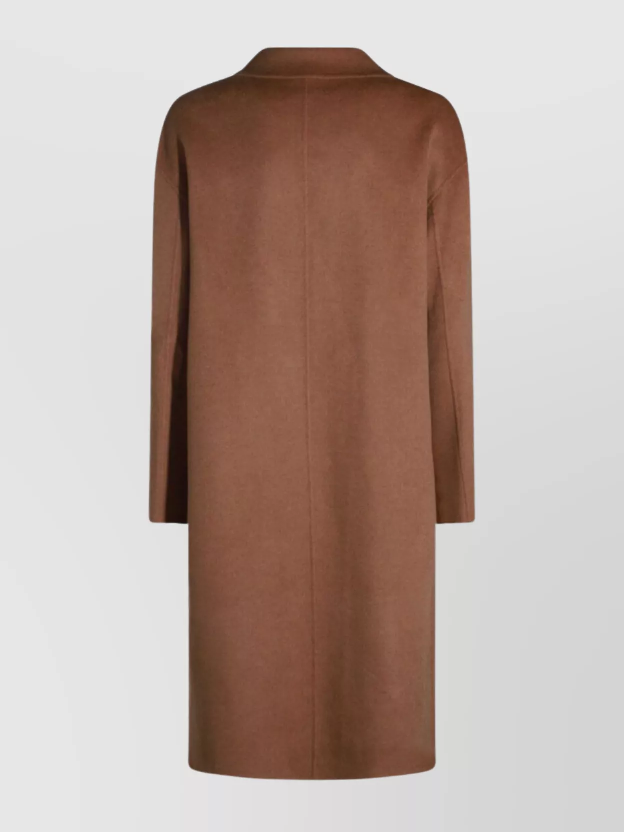 Kujten Double-breasted Mid-length Coat Lapels In Brown