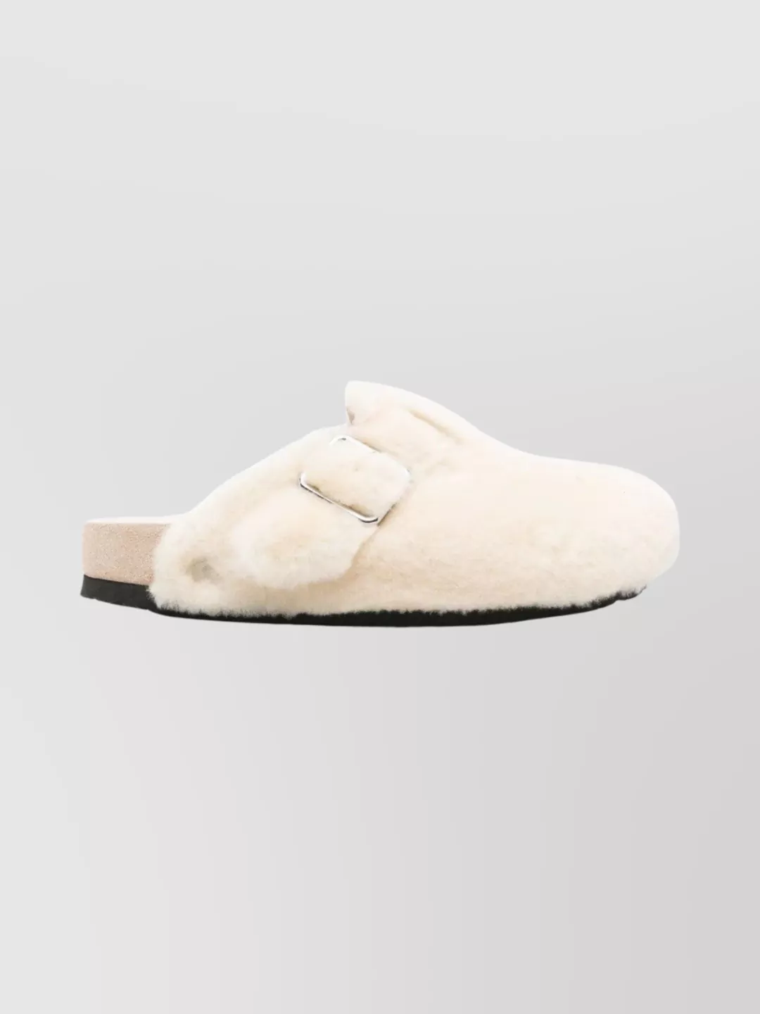 Birkenstock 1774 Shearling Clogs Featuring Buckle Detail In Neutral