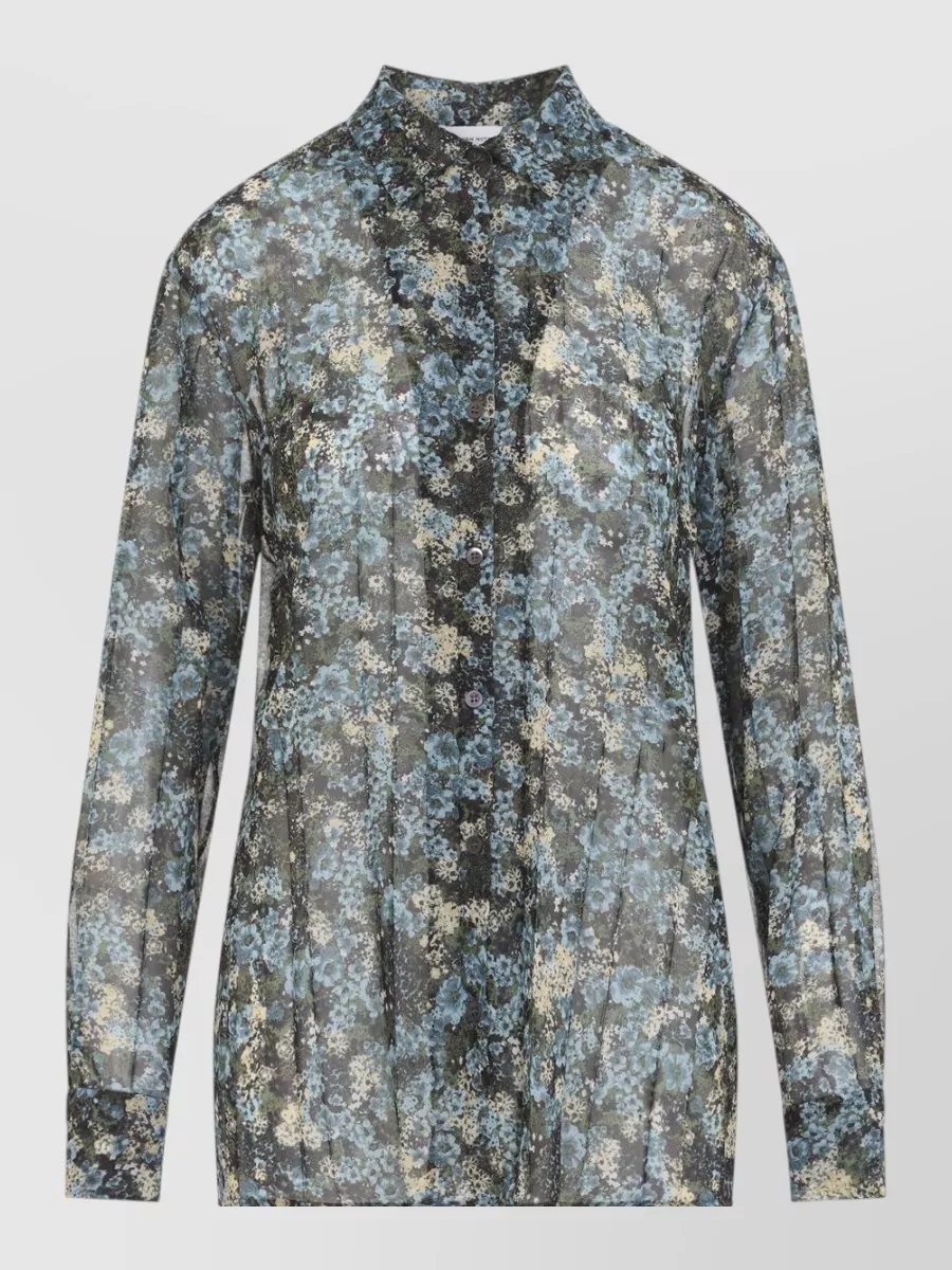 Dries Van Noten Floral Print Sheer Shirt
