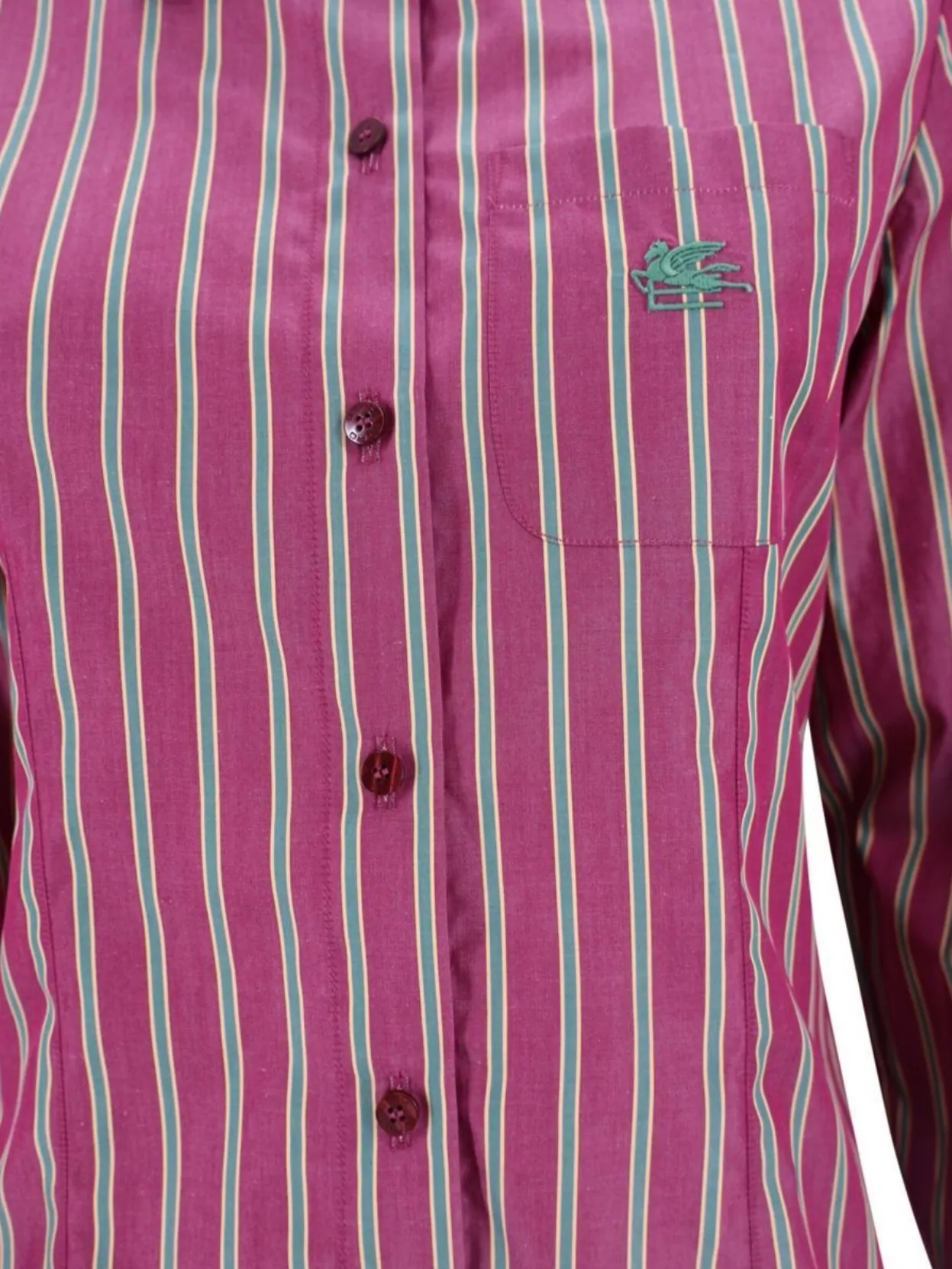 Etro Vintage Striped Collared Long Sleeve Shirt