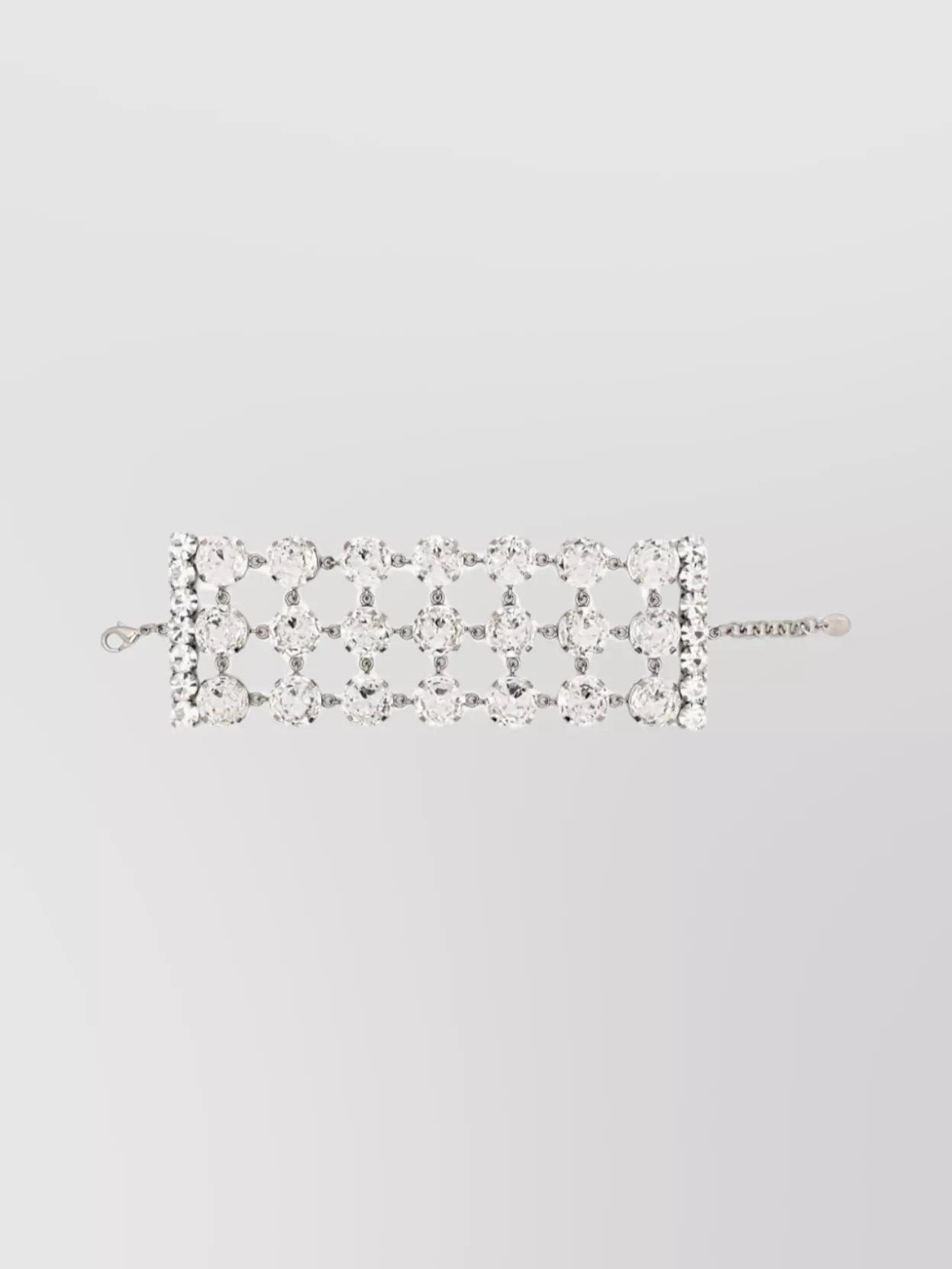Moschino Glass Crystal-embellished Bracelet In Silver