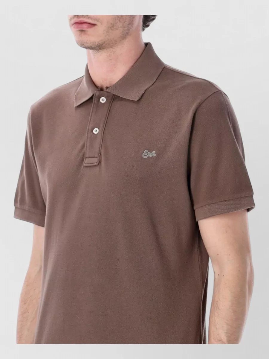 Erl Short Sleeve Polo Shirt Straight Cut Collar