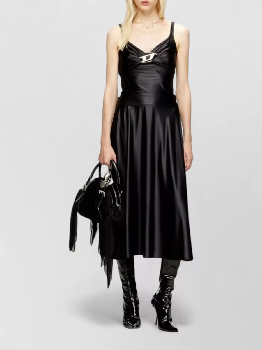 Diesel Draped Sleeveless Sweetheart Neck Tank Top
