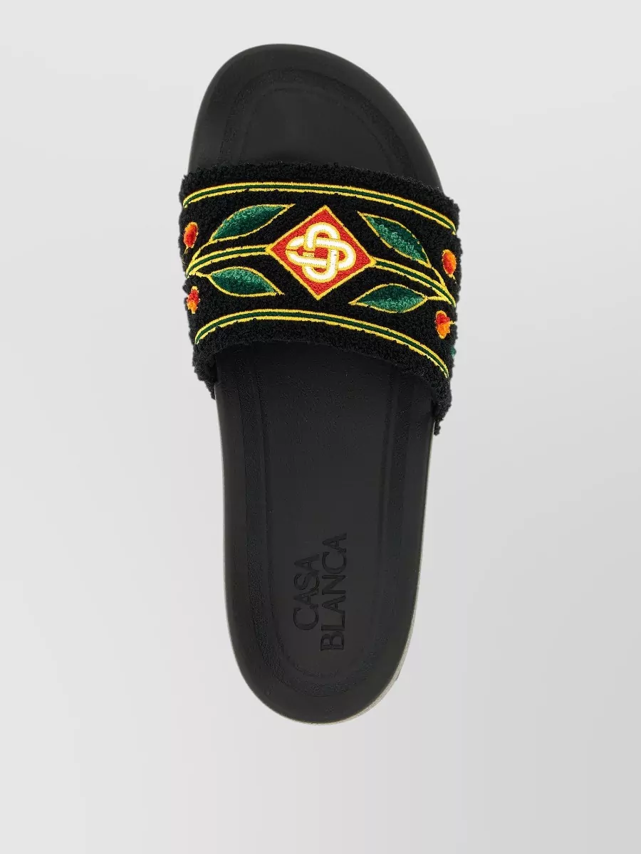 Casablanca Laurel Terry Slides Open Toe Flat Sole