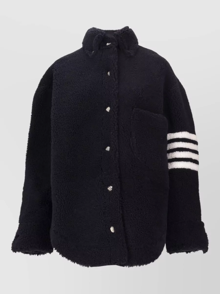 Thom Browne shearling oversized shirt jacket