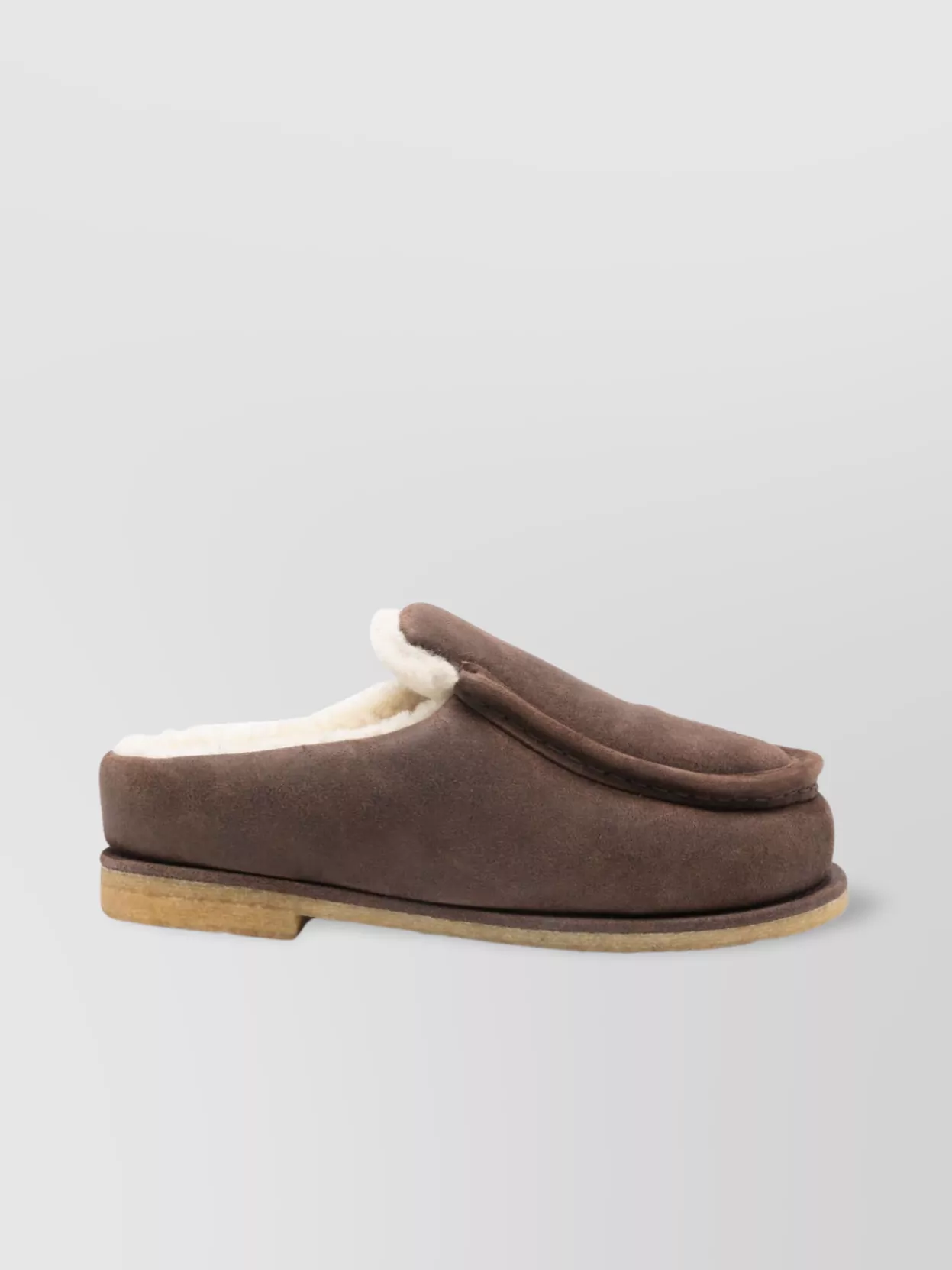 Jw Anderson Round Toe Suede Loafers With Rubber Sole
