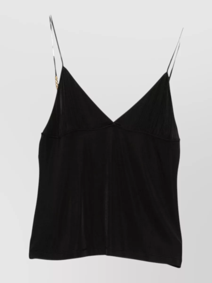 Saint Laurent satin v-neck chain-strap camisole