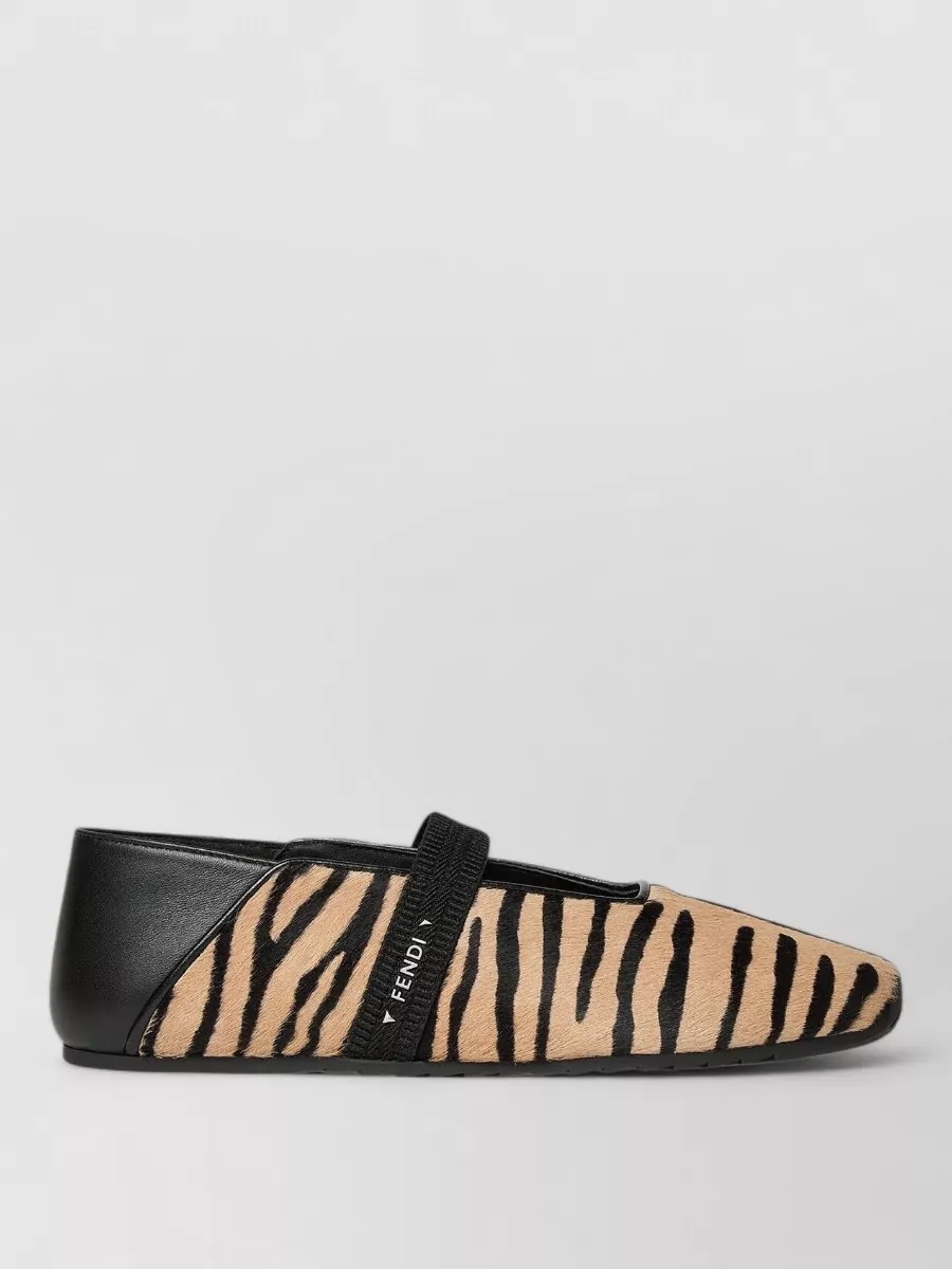 Fendi calf hair ballerina flats