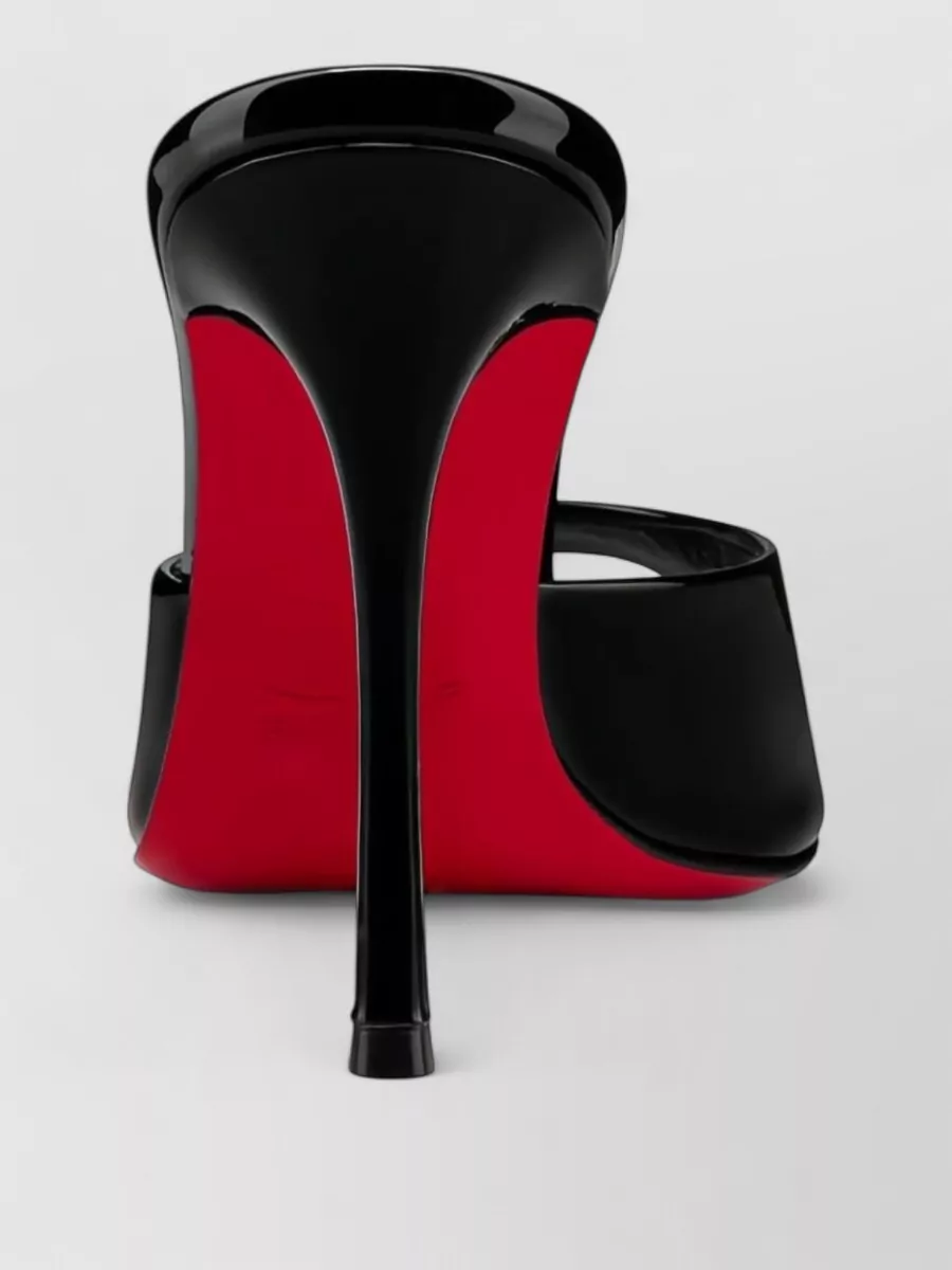 Christian Louboutin Patent Leather Peep-Toe Mules