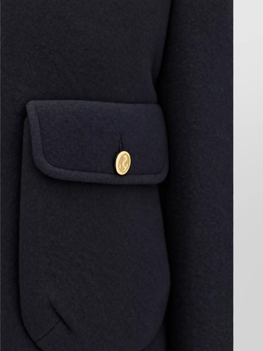 Thom Browne Wool Cropped Single Breasted Coat