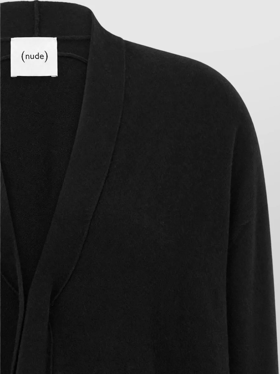 Nude Cashmere V-Neck Ring-Detail Long-Sleeve Sweater