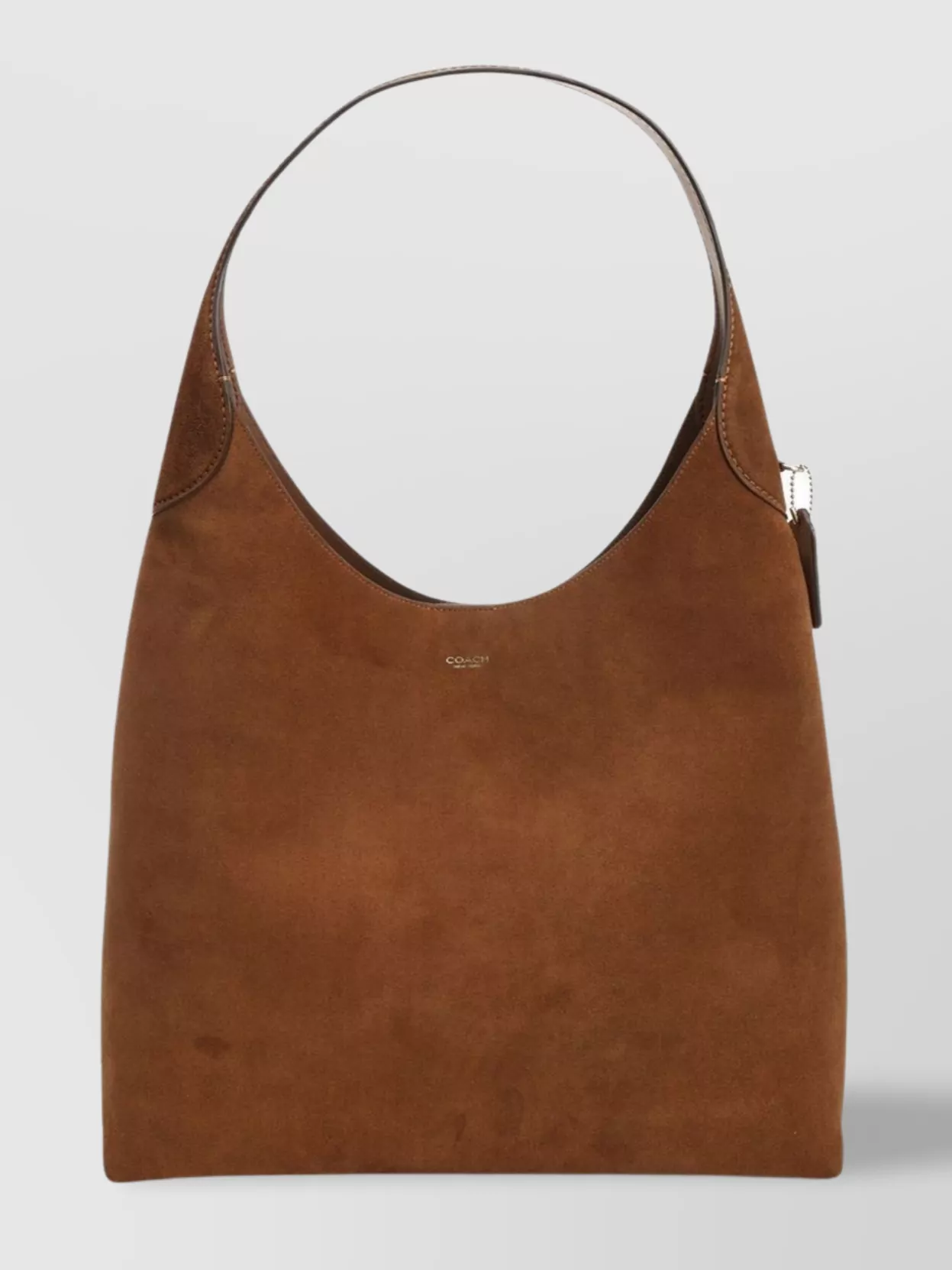 Coach Suede Leather Hobo Bag With Single Handle