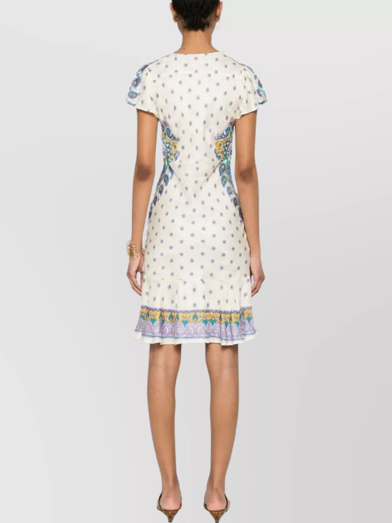 Etro Short Dresses With Cap Sleeves And Ruffle Hem