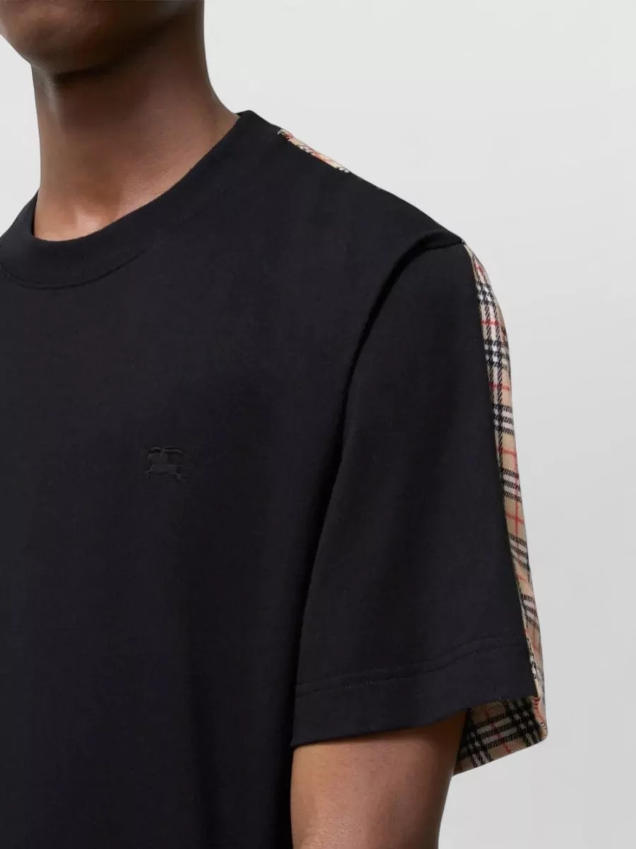 Burberry Cotton Two Tone Check Short Sleeve T Shirt